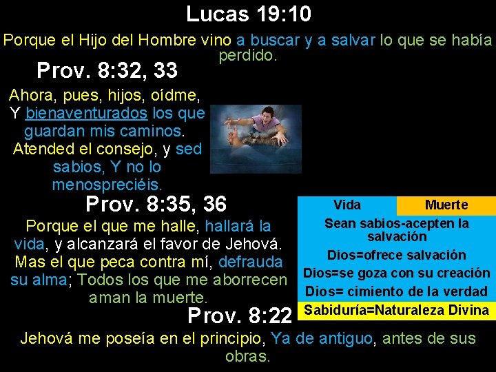 Lucas 19: 10 Porque el Hijo del Hombre vino a buscar y a salvar