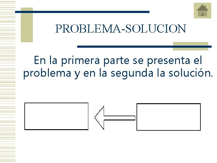 PROBLEMA-SOLUCION En la primera parte se presenta el problema y en la segunda la