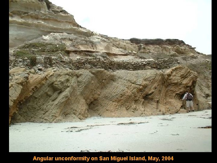 Angular unconformity on San Miguel Island, May, 2004 