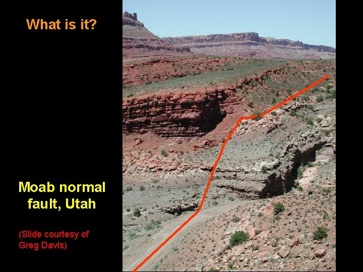 What is it? Moab normal fault, Utah (Slide courtesy of Greg Davis) 