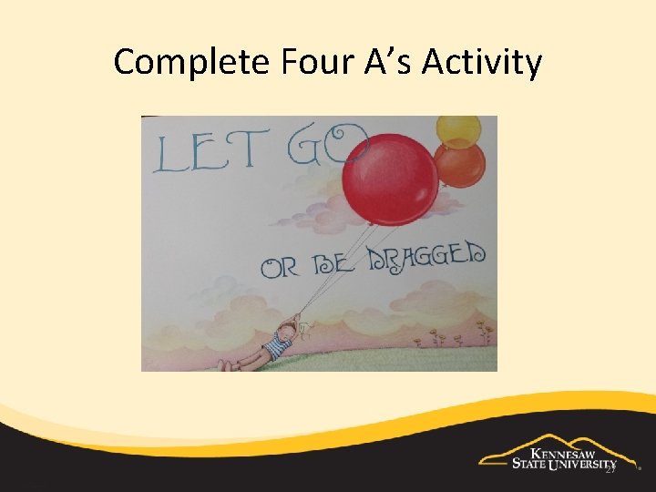 Complete Four A’s Activity 27 
