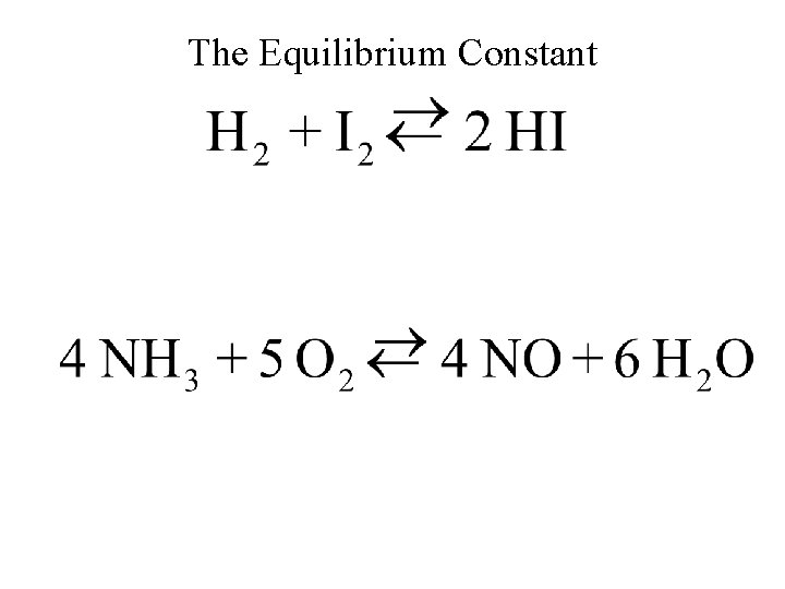 The Equilibrium Constant 