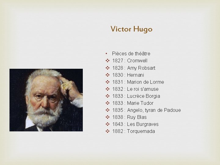 Victor Hugo • v v v Pièces de théâtre 1827 : Cromwell 1828 :