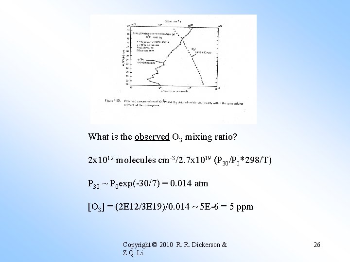 What is the observed O 3 mixing ratio? 2 x 1012 molecules cm-3/2. 7