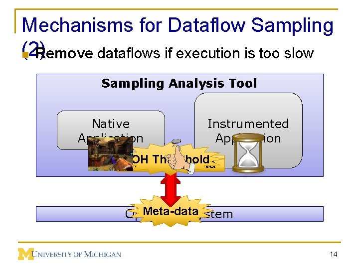 Mechanisms for Dataflow Sampling (2) n Remove dataflows if execution is too slow Sampling