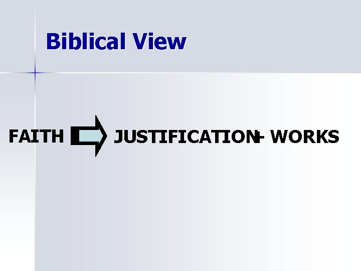 Biblical View FAITH JUSTIFICATION+ WORKS 