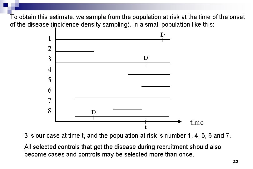 To obtain this estimate, we sample from the population at risk at the time