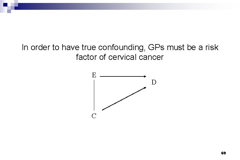 In order to have true confounding, GPs must be a risk factor of cervical