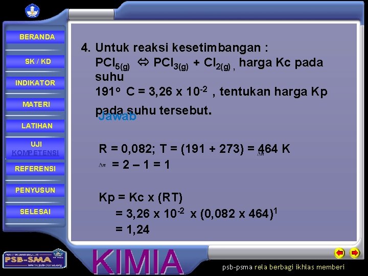 BERANDA SK / KD INDIKATOR MATERI LATIHAN UJI KOMPETENSI REFERENSI PENYUSUN SELESAI 4. Untuk