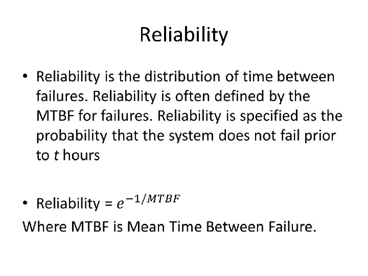 Reliability 