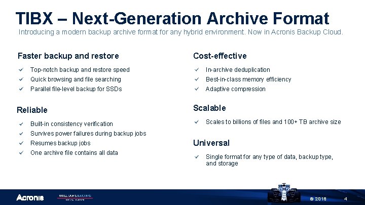 TIBX ‒ Next-Generation Archive Format Introducing a modern backup archive format for any hybrid