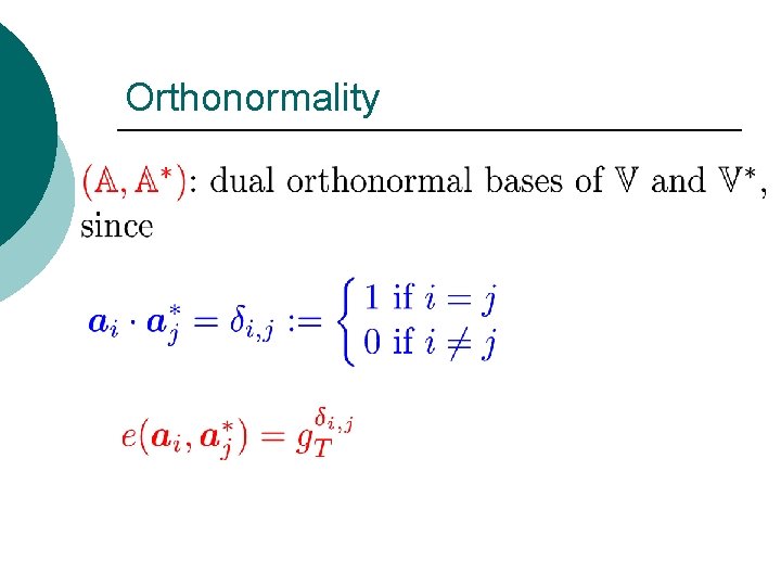 Orthonormality 