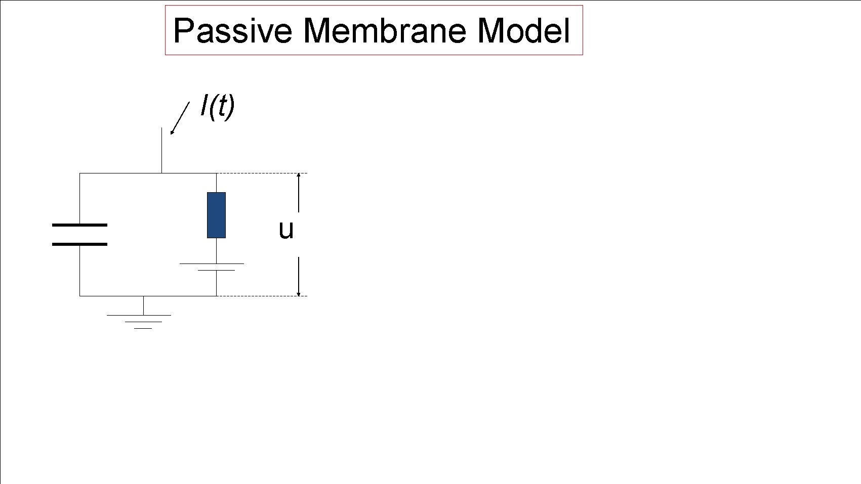 Passive Membrane Model I(t) u 