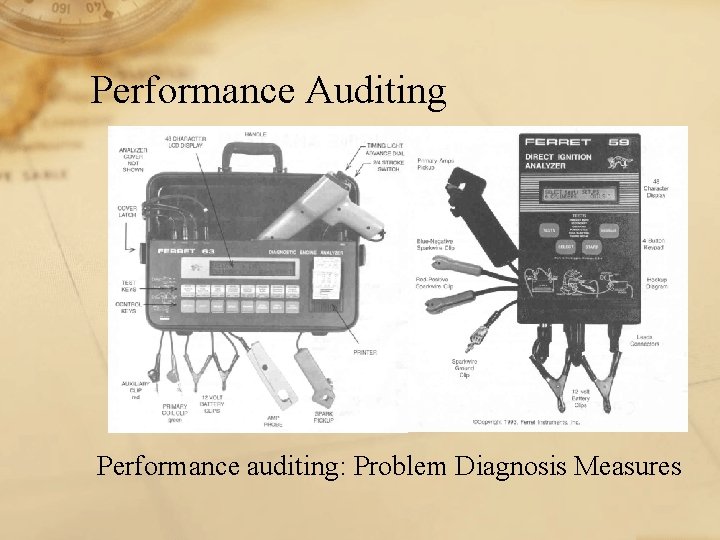 Performance Auditing Performance auditing: Problem Diagnosis Measures 