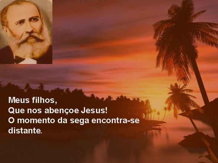 Meus filhos, Que nos abençoe Jesus! O momento da sega encontra-se distante. 