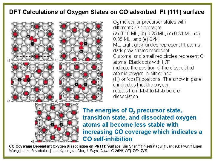 DFT Calculations of Oxygen States on CO adsorbed Pt (111) surface O 2 molecular