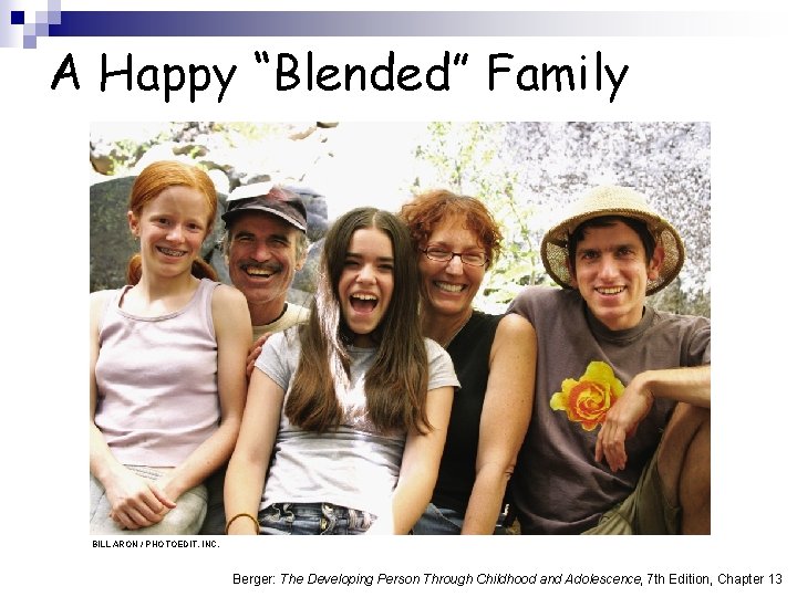 A Happy “Blended” Family BILL ARON / PHOTOEDIT, INC. Berger: The Developing Person Through