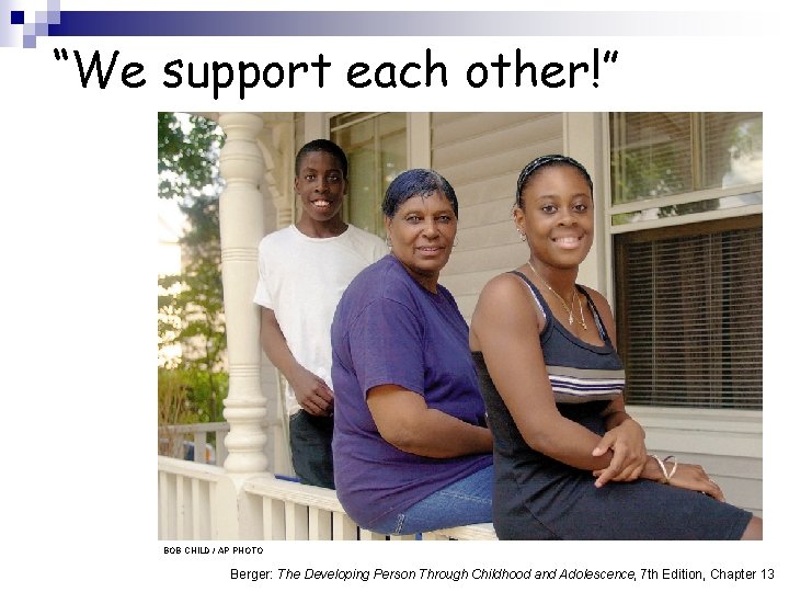 “We support each other!” BOB CHILD / AP PHOTO Berger: The Developing Person Through