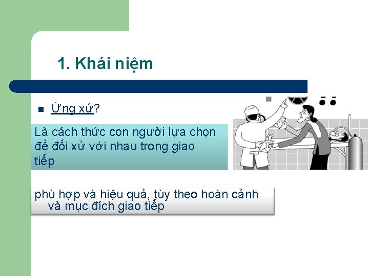  1. Khái niệm n Ứng xử? Là cách thức con người lựa chọn