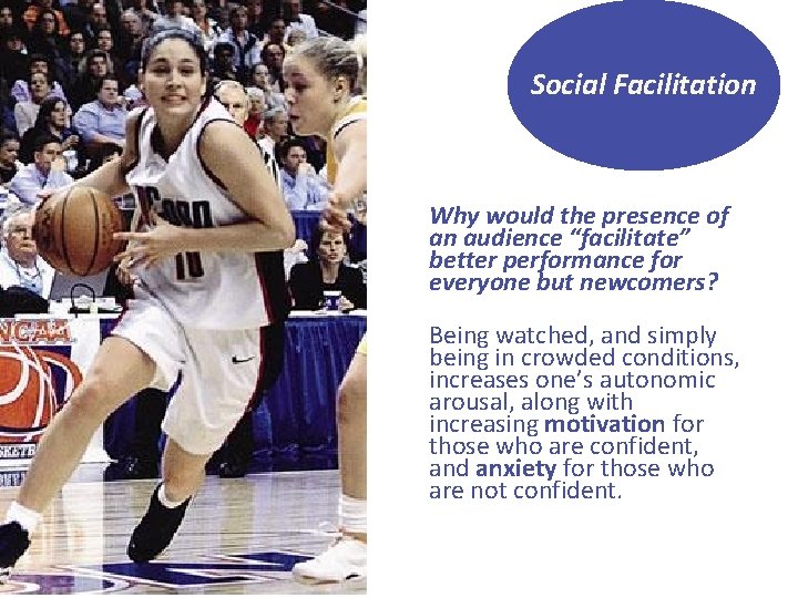 Social Facilitation Why would the presence of an audience “facilitate” better performance for everyone