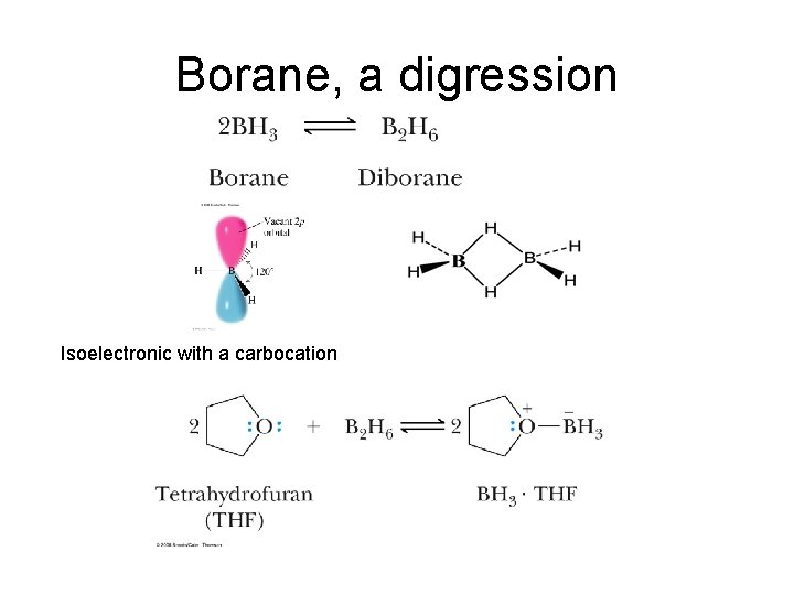 Borane, a digression Isoelectronic with a carbocation 