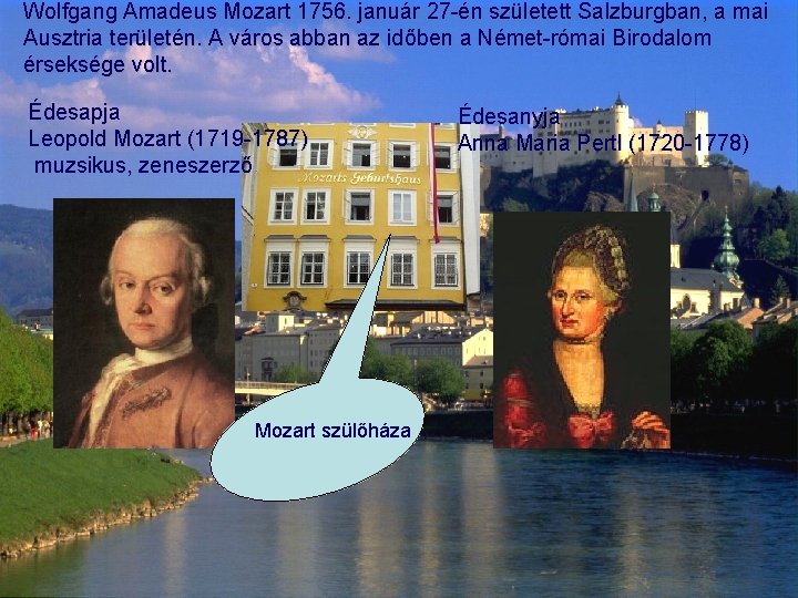 Wolfgang Amadeus Mozart 1756. január 27 -én született Salzburgban, a mai Ausztria területén. A
