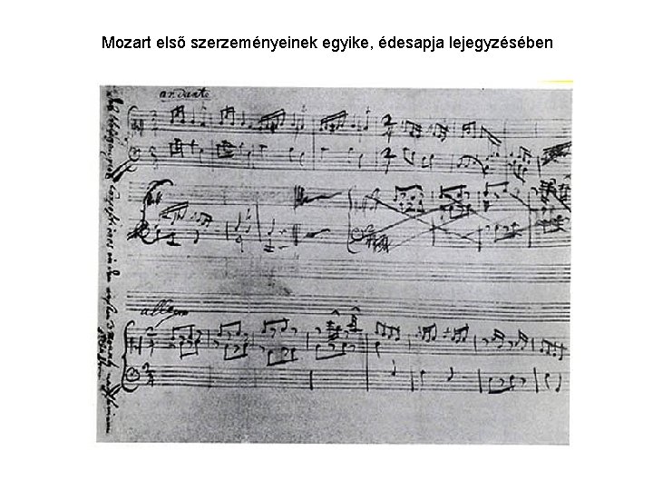 Mozart első szerzeményeinek egyike, édesapja lejegyzésében 