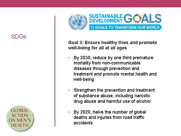 SDGs Goal 3: Ensure healthy lives and promote well-being for all at all ages