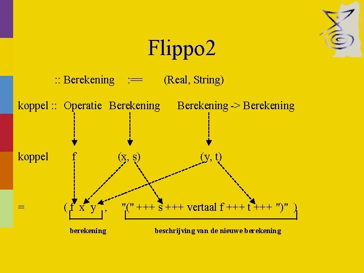Flippo 2 : : Berekening : == (Real, String) koppel : : Operatie Berekening
