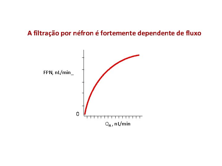 A filtração por néfron é fortemente dependente de fluxo FPN, n. L/min_ 0 QA