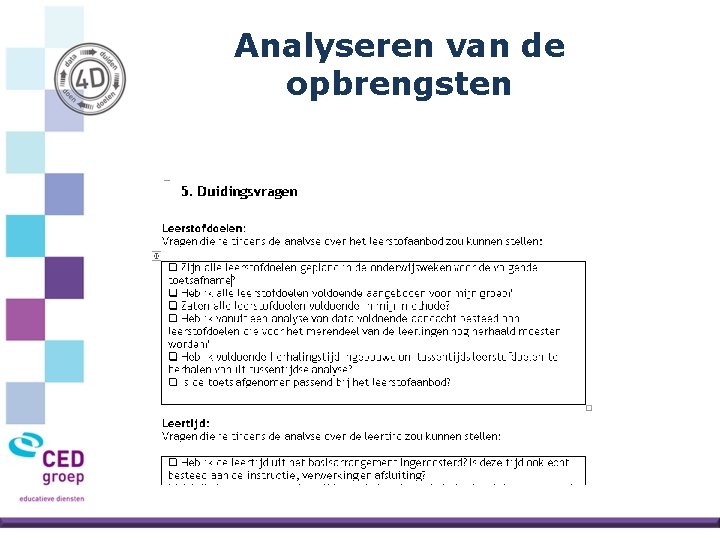 Analyseren van de opbrengsten 