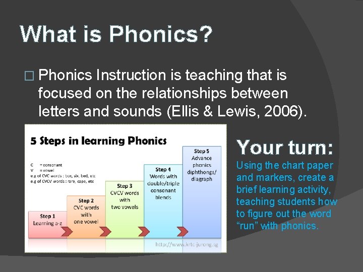 What is Phonics? � Phonics Instruction is teaching that is focused on the relationships