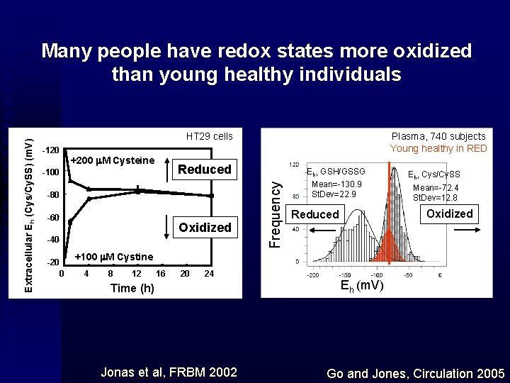 HT 29 cells -120 +200 m. M Cysteine Reduced -100 -80 -60 Oxidized -40