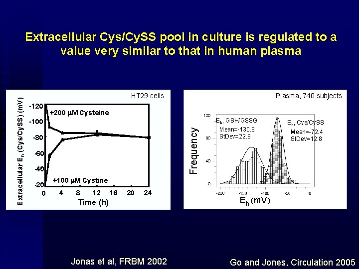 HT 29 cells -120 Plasma, 740 subjects +200 m. M Cysteine -100 Frequency Extracellular