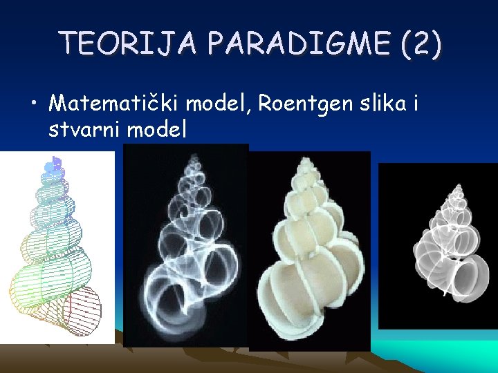 TEORIJA PARADIGME (2) • Matematički model, Roentgen slika i stvarni model 
