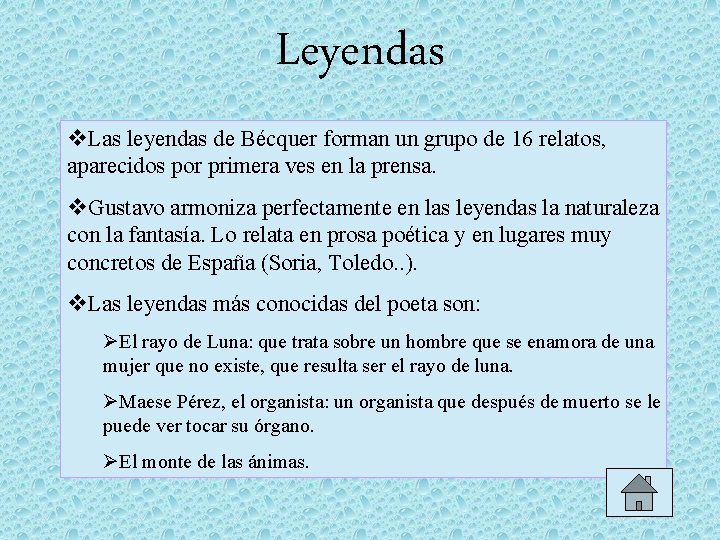 Leyendas v. Las leyendas de Bécquer forman un grupo de 16 relatos, aparecidos por