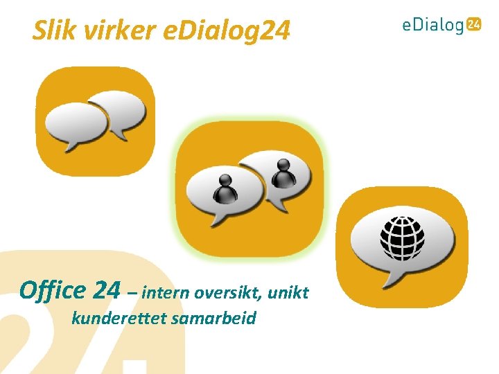 Slik virker e. Dialog 24 Office 24 – intern oversikt, unikt kunderettet samarbeid 