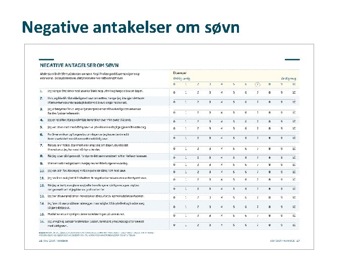 Negative antakelser om søvn 