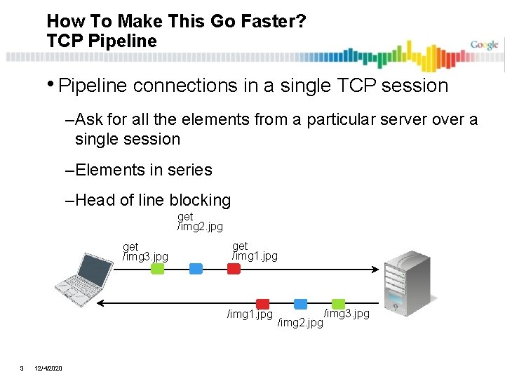 How To Make This Go Faster? TCP Pipeline • Pipeline connections in a single