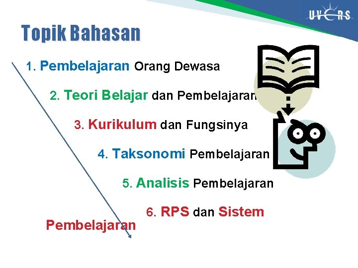 Topik Bahasan 1. Pembelajaran Orang Dewasa 2. Teori Belajar dan Pembelajaran 3. Kurikulum dan