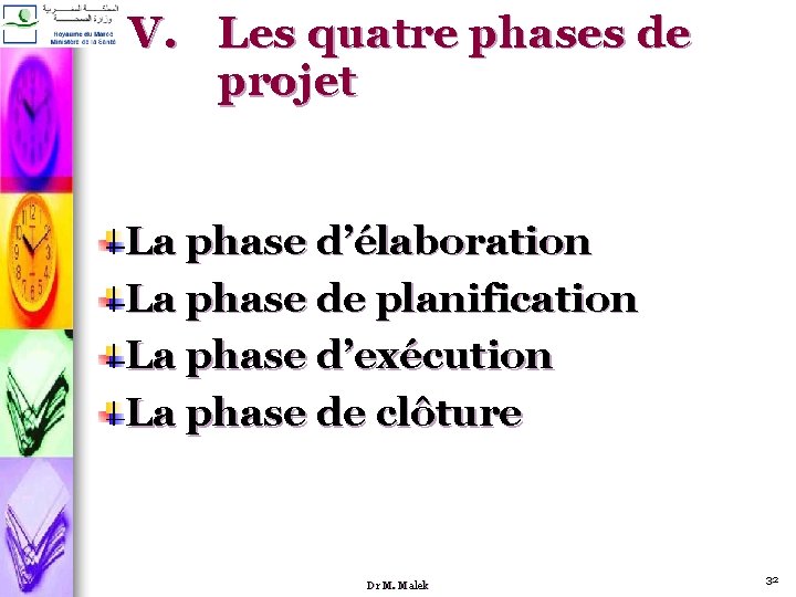 V. Les quatre phases de projet La phase d’élaboration La phase de planification La