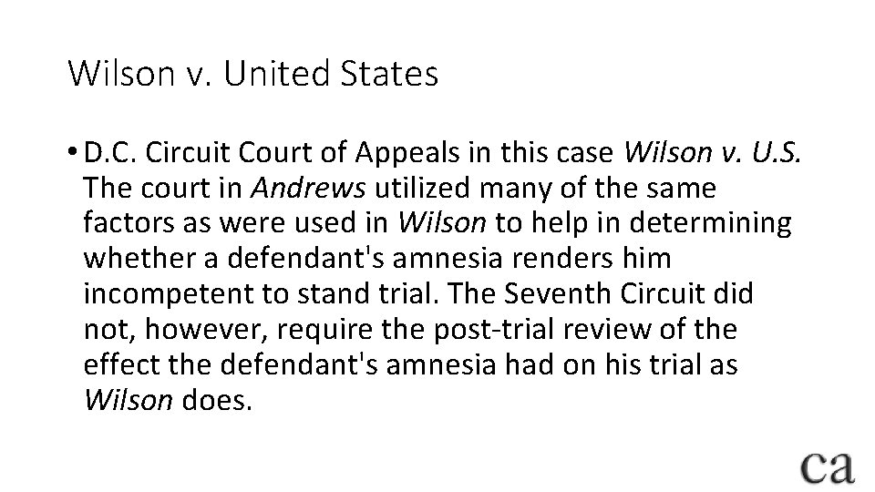 Wilson v. United States • D. C. Circuit Court of Appeals in this case
