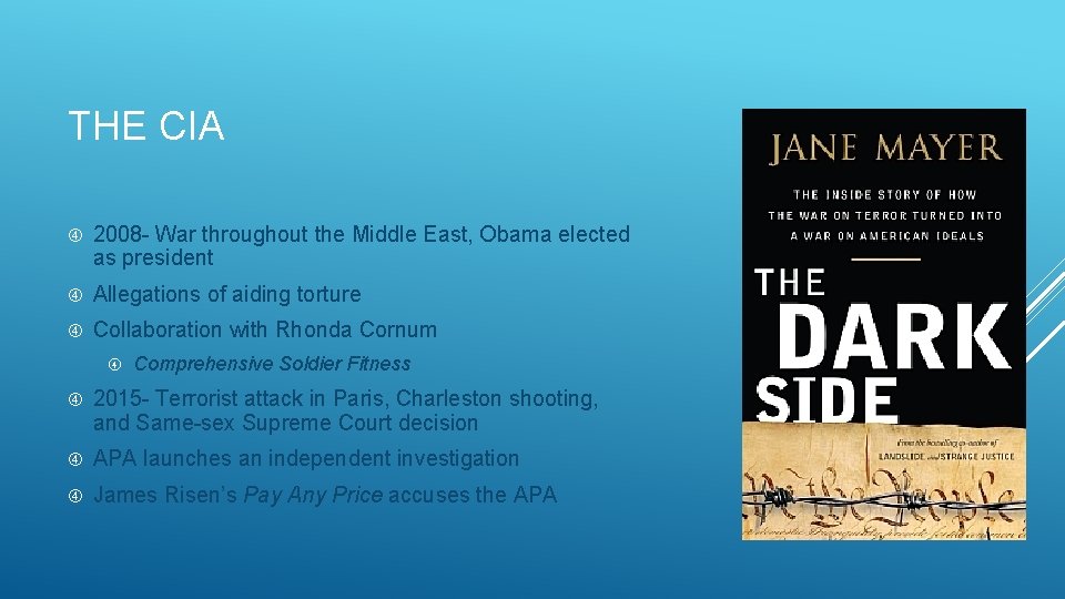 THE CIA 2008 - War throughout the Middle East, Obama elected as president Allegations