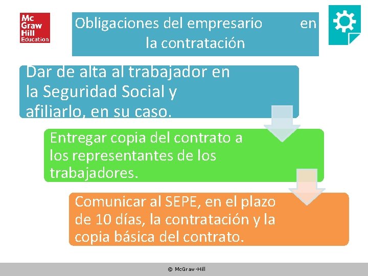 Obligaciones del empresario la contratación Dar de alta al trabajador en la Seguridad Social