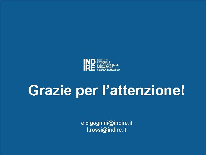 Grazie per l’attenzione! e. cigognini@indire. it l. rossi@indire. it 