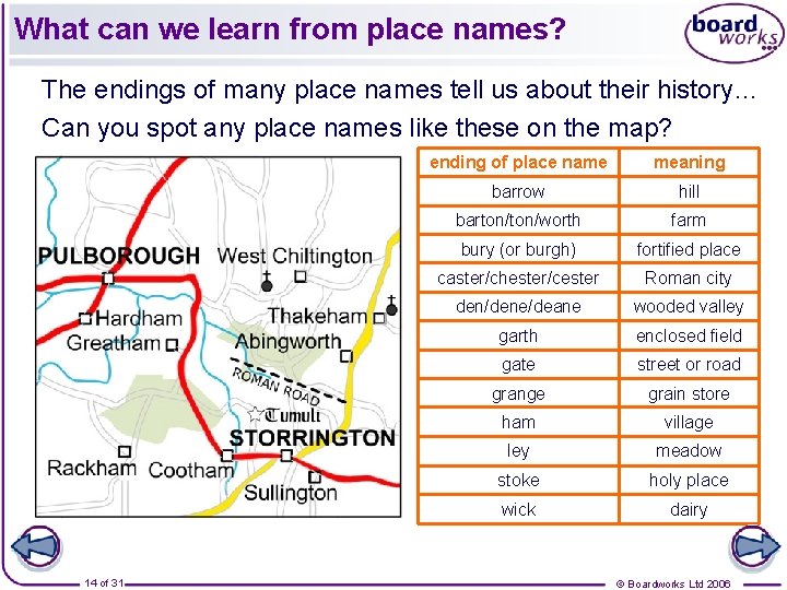 What can we learn from place names? The endings of many place names tell