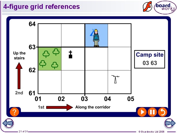 4 -figure grid references 21 of 31 © Boardworks Ltd 2006 