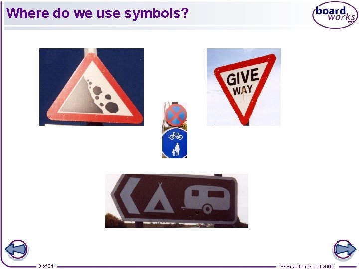 Where do we use symbols? 3 of 31 © Boardworks Ltd 2006 