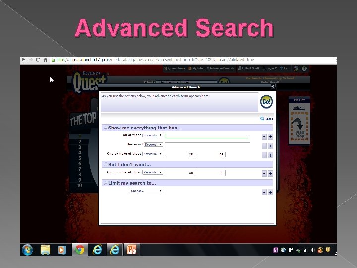 Advanced Search 