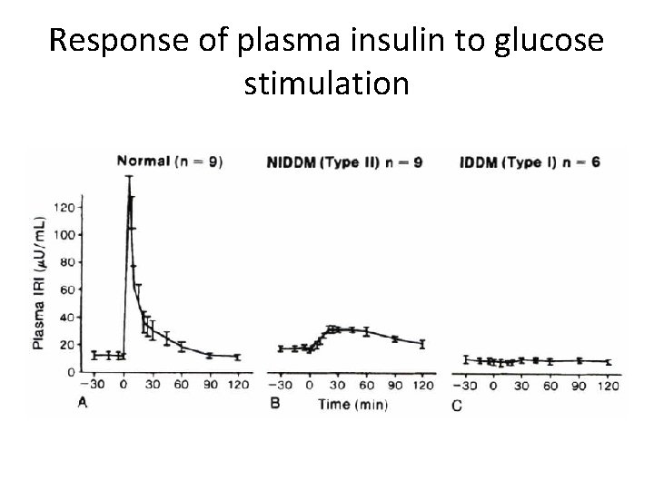 Response of plasma insulin to glucose stimulation 